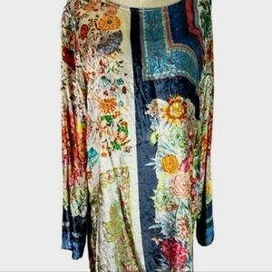 Soft Surroundings XL Floral Multicolor Velvet Tunic
